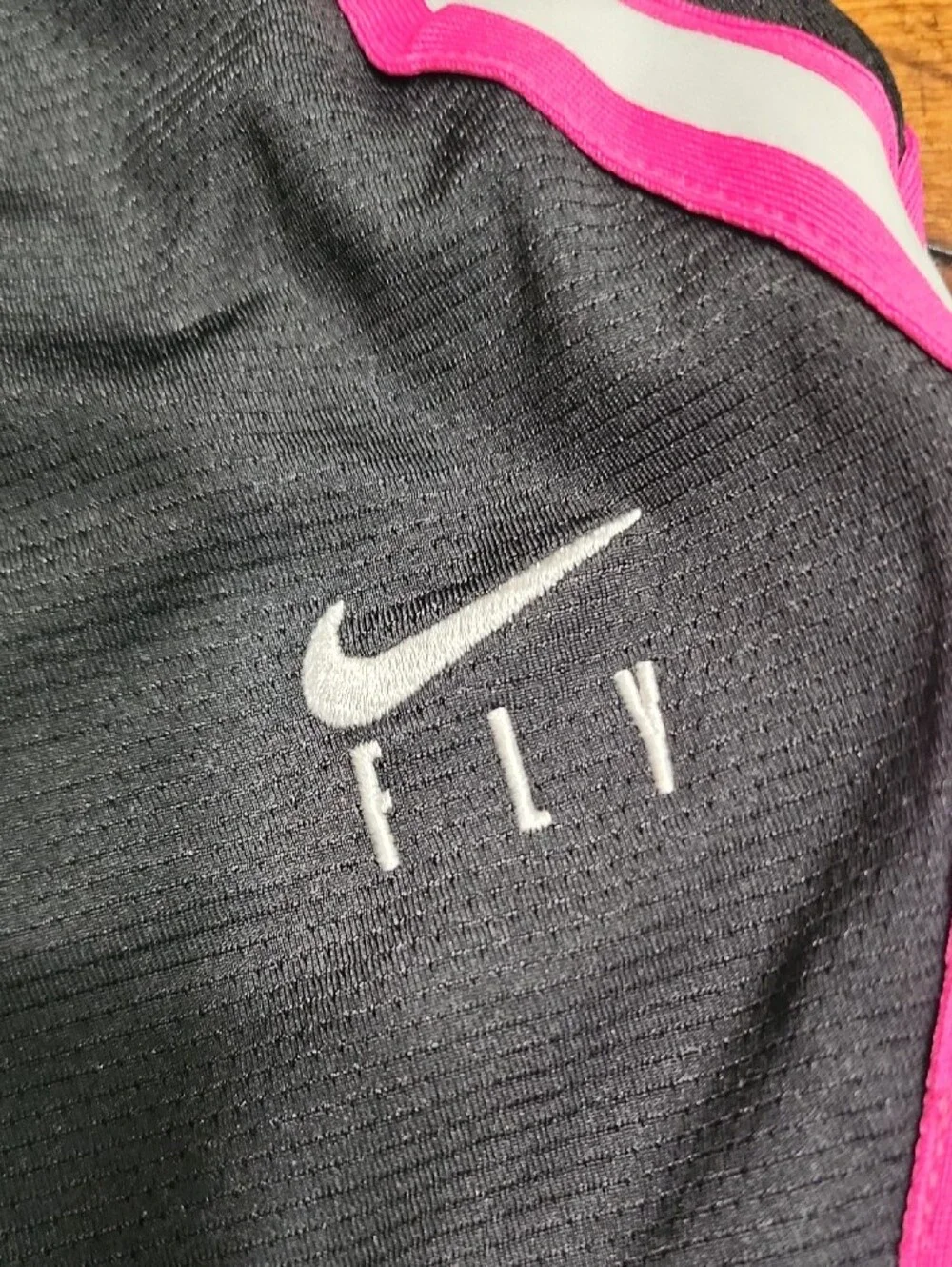 L Nike Women’s Black Athletic Shorts with Pink Trim